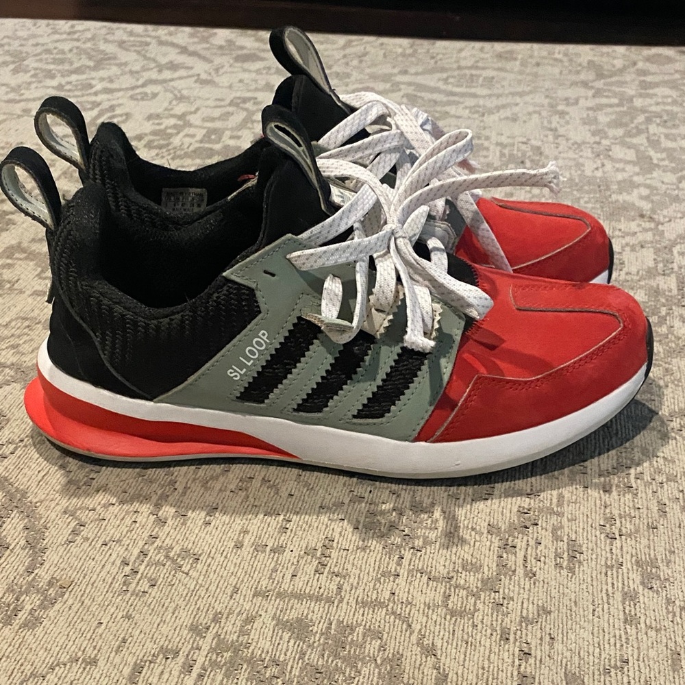 Adidas Red and Black SL Loop Sneakers Size 9 Men's